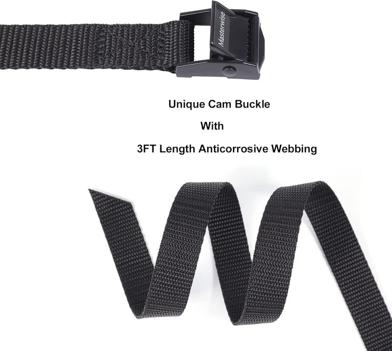 Masterwise Lashing Strap with Cam Buckles, Cinch Strap with Adjustable Buckle Tie Down Straps for Securing (5' x 0.75") - Image 3